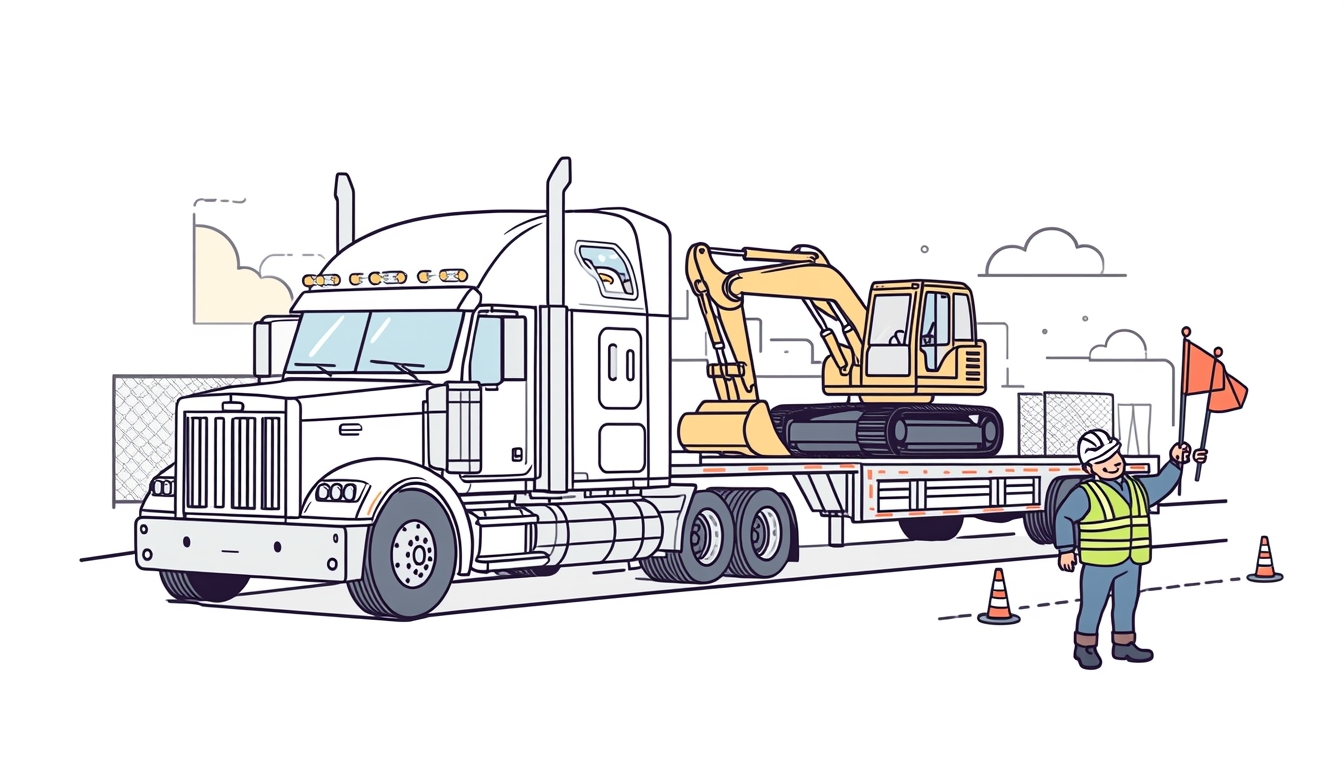 Professional Heavy Hauling service - before and after work